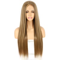 Sapphirewigs Hosszú Egyenes Barna Paróka Nőknek - 60cm, Hőálló Szintetikus 6