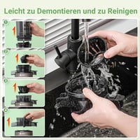 AAOBOSI Lassú Gyümölcsprés 11 cm Adagolónyílással - Nagy Hozamú Hidegprés Gyümölcs és Zöldség Facsaró, BPA-mentes, Visszaforgató Funkcióval, 9
