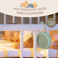 Sweety Fox Fehérzaj Készülék Babáknak - Zöld Altatógép 15 Hangmintával, USB Tölthető Éjszakai Fénnyel, Altató Dallamokkal, Alvássegítő 3