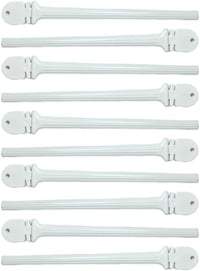 ANIMALPLAST 10 db Fehér Műanyag Madárülőke - 20,5 cm-es Gyöngyös Ülőrúd Kalitkába Kis és Közepes Madaraknak - White 1