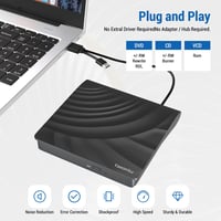 Yaeonku USB 3.0 Külső CD/DVD Író-Olvasó Meghajtó Laptophoz és PC-hez 3