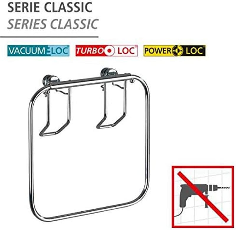 WENKO Classic króm törölközőtartó gyűrű, 17 cm-es