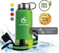 hydro2go X-AlpsBottle 1L Rozsdamentes Acél Vákuumszigetelt Termosz 3 Kupakkal 2