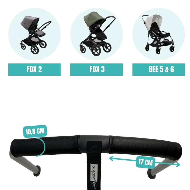 Bugaboo FOX és BEE babakocsi kormányvédő huzat műbőrből