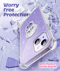iPhone 13 Mini Átlátszó Glitteres Gyűrűs Tok - Csillogó Ütésálló Védelem 3
