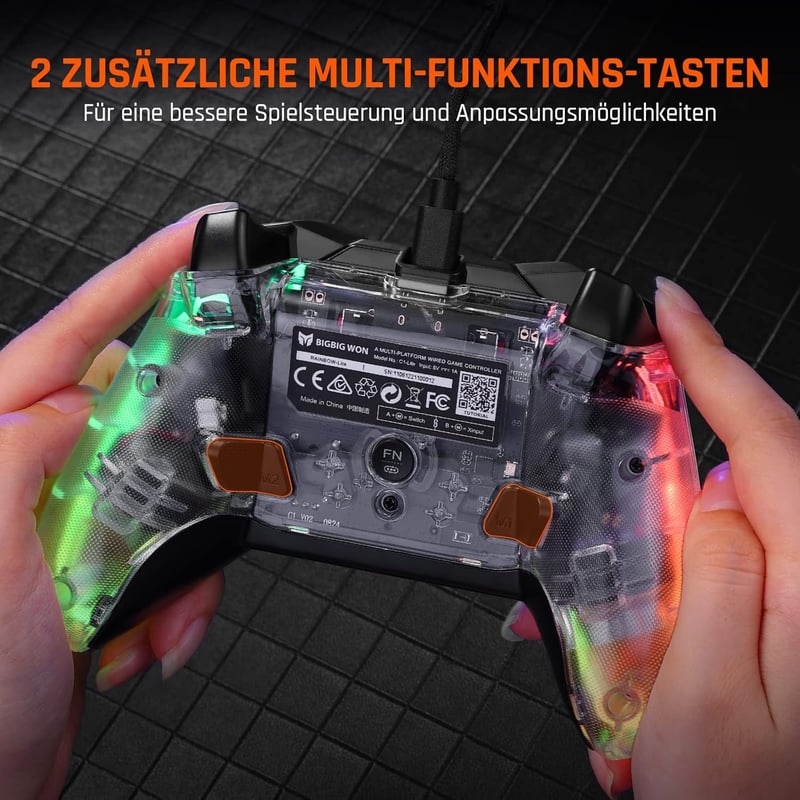 BigBig Won vezetékes Switch és PC kontroller, állítható ravaszokkal és extra gombokkal