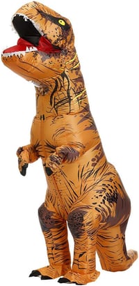 T-Rex Felfújható Dinoszaurusz Jelmez Felnőtteknek - Barna 1