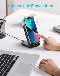 Samsung és iPhone vezeték nélküli töltő, 2 db fekete Qi indukciós állvány 3
