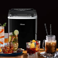Silonn Jégkockakészítő Gép - 9 Kocka 6 Perc Alatt, 12kg/24 Óra, Öntisztító Funkció, 2 Méretű Jégkocka, 2L Víztartály, Fekete, Konyhai-Irodai 2