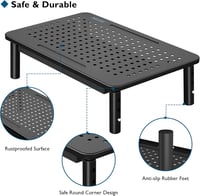 BONTEC Monitor Állvány - Ergonomikus Képernyőemelő, 36,8 x 23,1 cm, 1,18 kg, Stabil Asztali Tartó Számítógép Monitorhoz, Fekete 5
