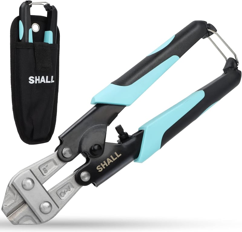 SHALL Mini Drótvágó 210mm - Erős Kézi Csípőfogó Állítható Nyitással, Biztonsági Zárral, Ergonomikus Markolattal és Övtáskával, 7mm Vágókapac