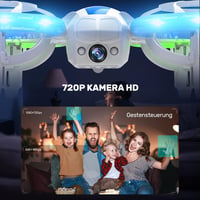DEERC D23 Mini Drón Kamerával Gyerekeknek - WiFi Átvitel, 2 Akkumulátor, LED Világítás, Gesztus Irányítás, 3D Flip, Kezdőknek 2