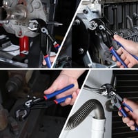 WORKPRO Vízpumpafogó Készlet, 200mm és 250mm Méretben, 46mm Pofanyílással, Állítható Markolattal, Króm-Vanádium Acél, Kék, 2 db-os Szerelő F 7