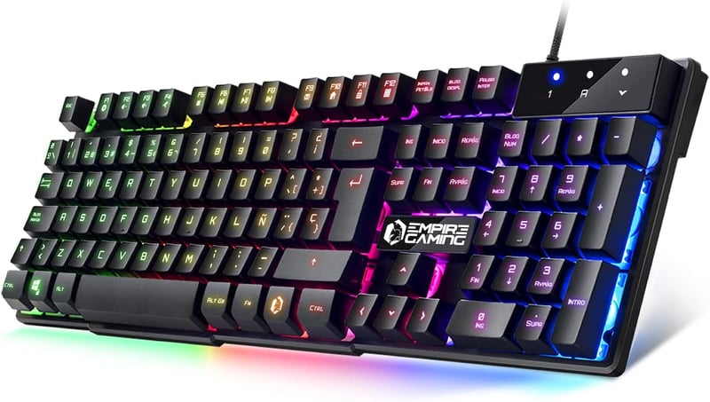 Empire Gaming K300 RGB LED-es félmechanikus gamer billentyűzet, spanyol kiosztás