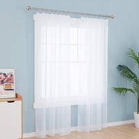 Deconovo fehér fényáteresztő függöny nappalihoz, 260x140 cm, 2 db 3