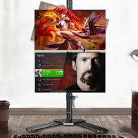 SUPTEK Dupla Monitorállvány 13-27" LED/LCD Képernyőkhöz, 80cm Magas, Állítható VESA 2