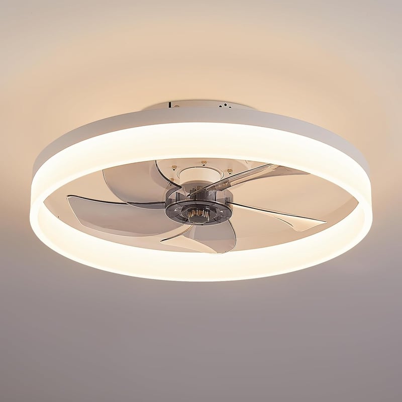 MOSSCO Mennyezeti Ventilátor LED Világítással - Távirányítós, Szabályozható Fényerő, 3 Színhőmérséklet, 6 Fokozat, Modern, Csendes, Fehér, 5