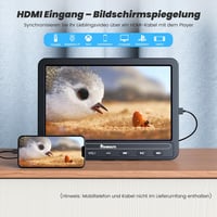 NAVISKAUTO 10,5" Autós DVD lejátszó 2 monitorral, HDMI, 5000mAh akku 2