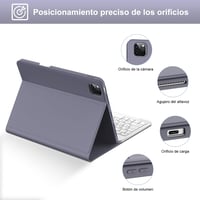 IVEOPPE iPad Air/Pro Bluetooth billentyűzet tok – olasz kiosztás, lila 8