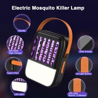 Bubbacare 2 az 1-ben Napelemes Szúnyogirtó Lámpa 1200 mAh USB Tölthető Rovarcsapda LED Világítással Kertbe, Beltérre és Kültérre 2