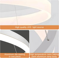YYUTLUO Modern LED Csillár - 80 cm Fehér Kör Alakú Függőlámpa, 35W, Távirányítható, Fényerőszabályozható, Nappali és Hálószoba Világítás 4