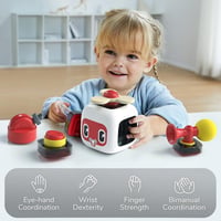 Montessori Készségfejlesztő Kocka Babáknak - Színes Motoros Játék 1 Éves Kortól 3