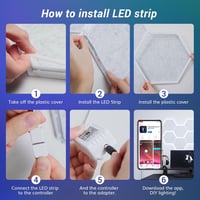 TONOR RGB Akusztikai Panel Szett 12db - 32x28x1,2cm Öntapadós Hangszigetelő Lapok Applikációval Vezérelhető Világítással - Stúdió, Podcast,  3