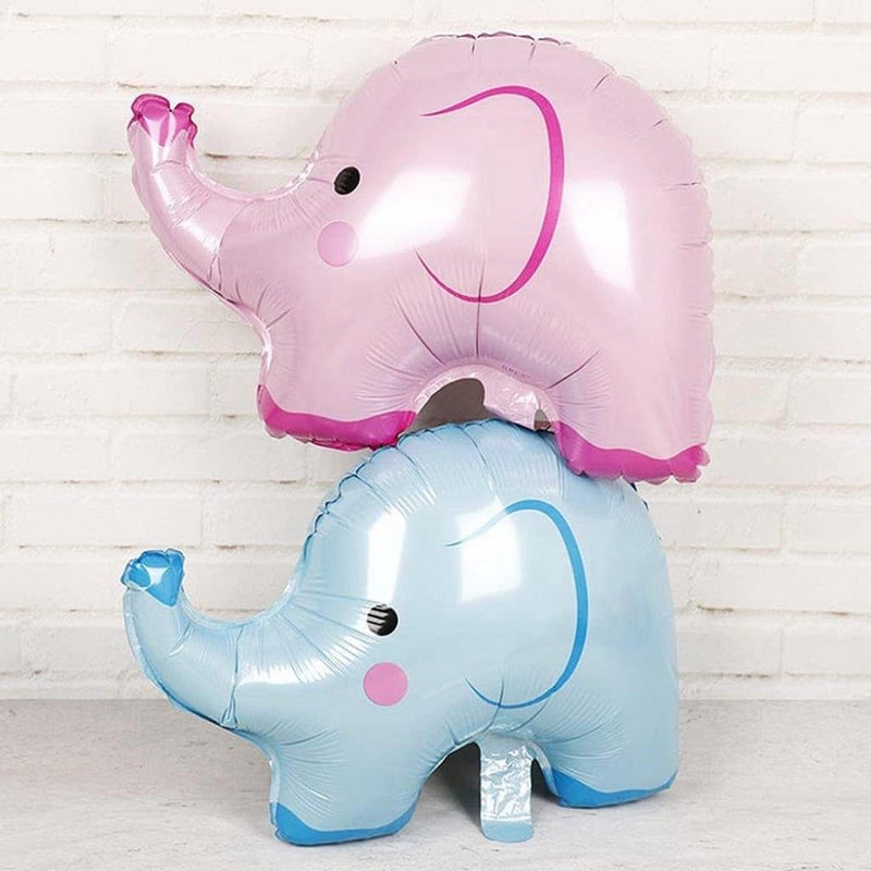 Kék elefántos "It's A Boy" babaváró dekoráció konfettivel - Feelairy