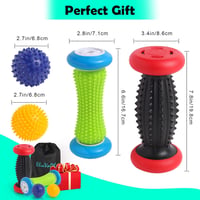 EliaValth Talpmasszírozó Szett Plantarfasciitis Kezelésére - 2 Görgő, 2 Labda, Piros 5
