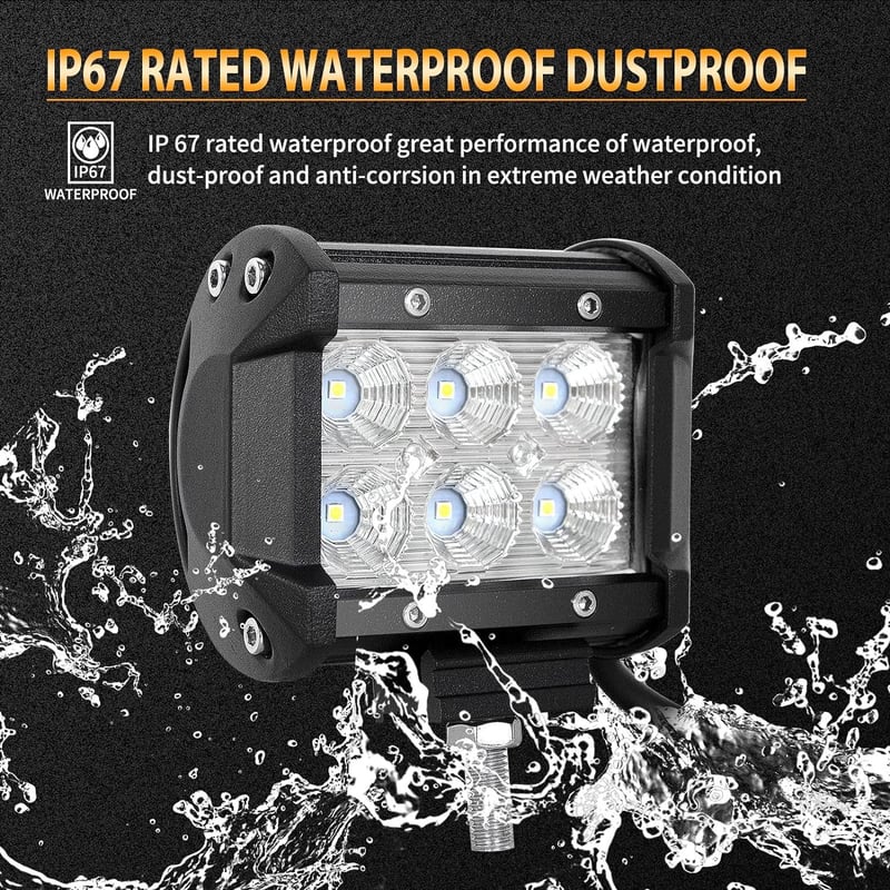 Erős 18W LED munkalámpa 4" terepjárókhoz és quadokhoz