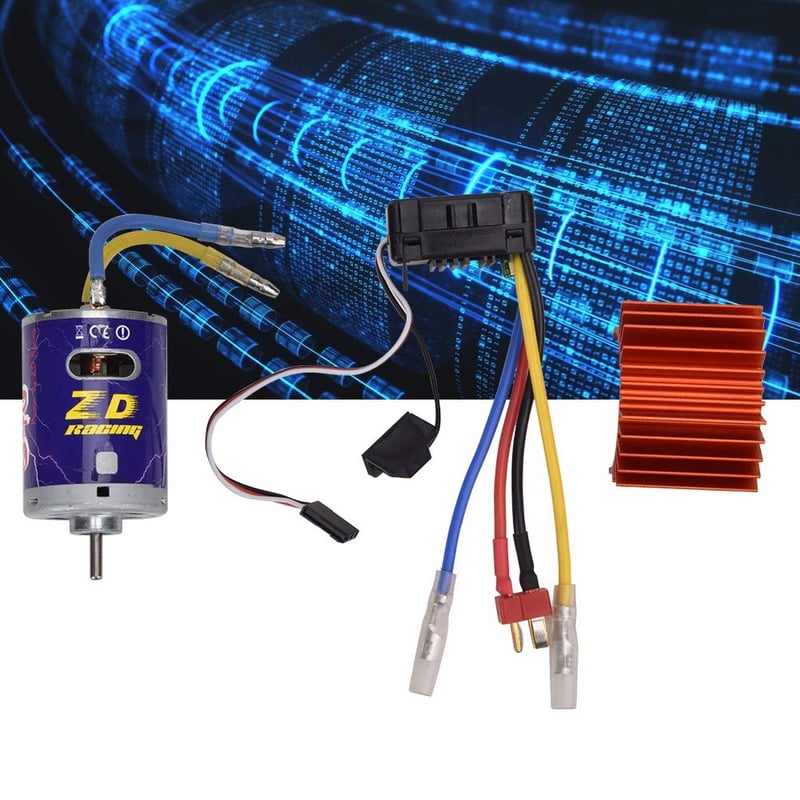 Keenso 540 Brushed Motor Hűtőbordával és 45A ESC Készlet - 1/10 RC Távirányítós Autó Motor Szett Crawler Terepjáróhoz - Narancssárga