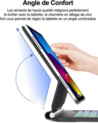 FOGARI iPad A16 11" és iPad 10 (2022) Billentyűzet - AZERTY Francia Kiosztás, Érintőpaddal, Mágneses Rögzítés, 7 Színű Háttérvilágítás, Véko 2