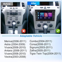 Rimoody Android 13 Autórádió 2 DIN Opel Astra Antara Vectra Corsa Zafira Meriva Vivara Vivaro - 7" GPS Navigáció WiFi Carplay Bluetooth FM/R 2