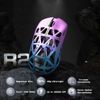 ATTACK SHARK R2PRO 45g Szuperkönnyű Magnézium Gamer Egér, PixArt PAW3950 Szenzor, 42000 DPI, 8000Hz Vezeték Nélküli, 3 Csatlakozási Mód, Lil 2