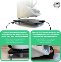 Thermomix TM6 TM5 fekete fa csúsztatólap - STAFECO görgős alátét biztonságos mozgatáshoz 4