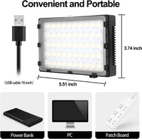 EMART RGB LED Videó Lámpa Szett - 5500K Állítható Fényerő, USB, Tripod Állvánnyal, Streaming, YouTube, Fotó Stúdió Világítás 6