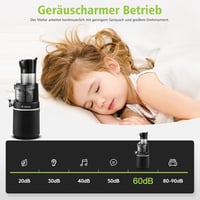 AOBOSI 200W Lassú Gyümölcsprés - Kétféle Szűrővel, Visszaforgató Funkcióval, Túlmelegedés Elleni Védelemmel - Fekete Multifunkciós Gyümölcs- 6