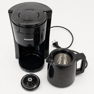 Cafetieră cu filtru SEVERIN KA 9307 cu 2 termosuri, capacitate 2x8 cești, negru, utilizată
