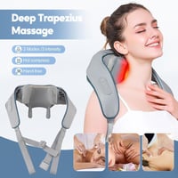 Új 2024 Shiatsu nyak- és vállmasszírozó készülék melegítéssel, 5D forgó masszázzsal - szürke 5