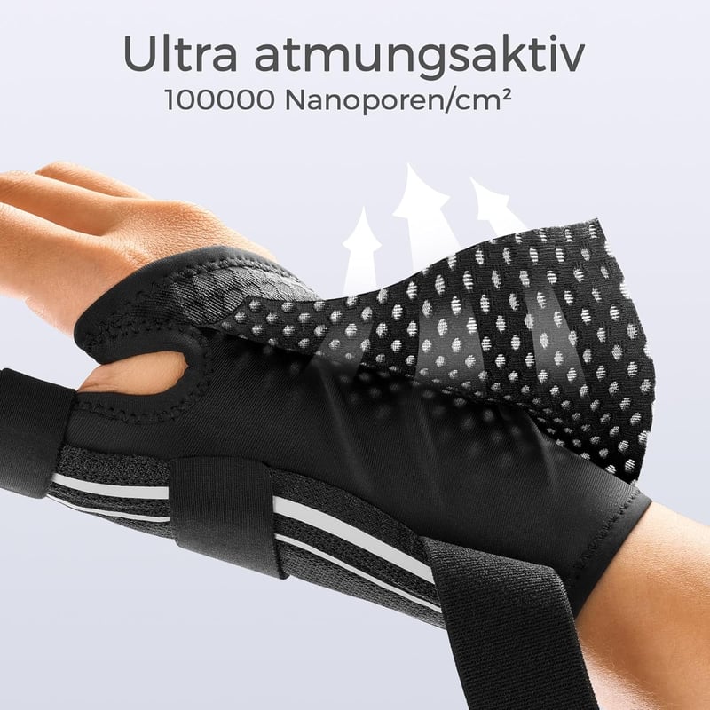 FREETOO Ergonomikus Hüvelykujj Rögzítő - Légáteresztő Ortézis Ízületi Gyulladásra, Ínhüvelygyulladásra - Férfi és Női Kéztámasz XS Méretben