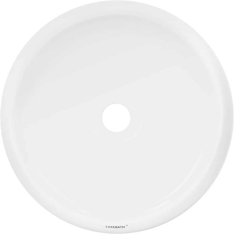 ECD Germany Kerek Mosdókagyló - 350 x 120 mm - Fehér Kerámia - Modern Fürdőszobai Mosdó - Padlóra Szerelhető - Lefolyó Nélkül