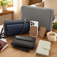 Pendli Pro set: 1x MagSafe peňaženka + 1x crossbody kabelka + 1x kožené puzdro + 1x obal na notebook 1