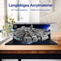 cooldac Akril Vitrin LEGO 75257 Millennium Falcon Modellhez - Átlátszó HD Hátfallal, Porvédő Kijelző Doboz, 50x38x20 cm 6