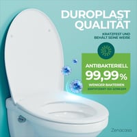 BMS International Ovális Fehér WC Ülőke Duroplast Anyagból, Antibakteriális Bevonattal és Prémium Lassú Záródású Mechanizmussal 2