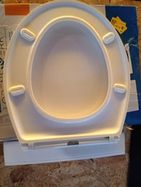 SURFOU WC-ülőke lágyan záródó mechanizmussal, duroplast, O alakú, fehér – tartozékok nélkül (újszerű) (állapot: lásd a 2. képet) 2