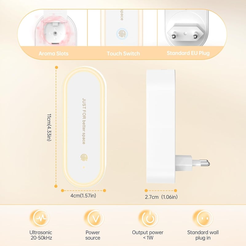bubbacare Ultrahangos Rovarriasztó 2db - LED Éjszakai Fény, Elektromos Kártevőűző Szúnyog, Egér, Pók Ellen, 1200m² Hatótávolság, Fehér