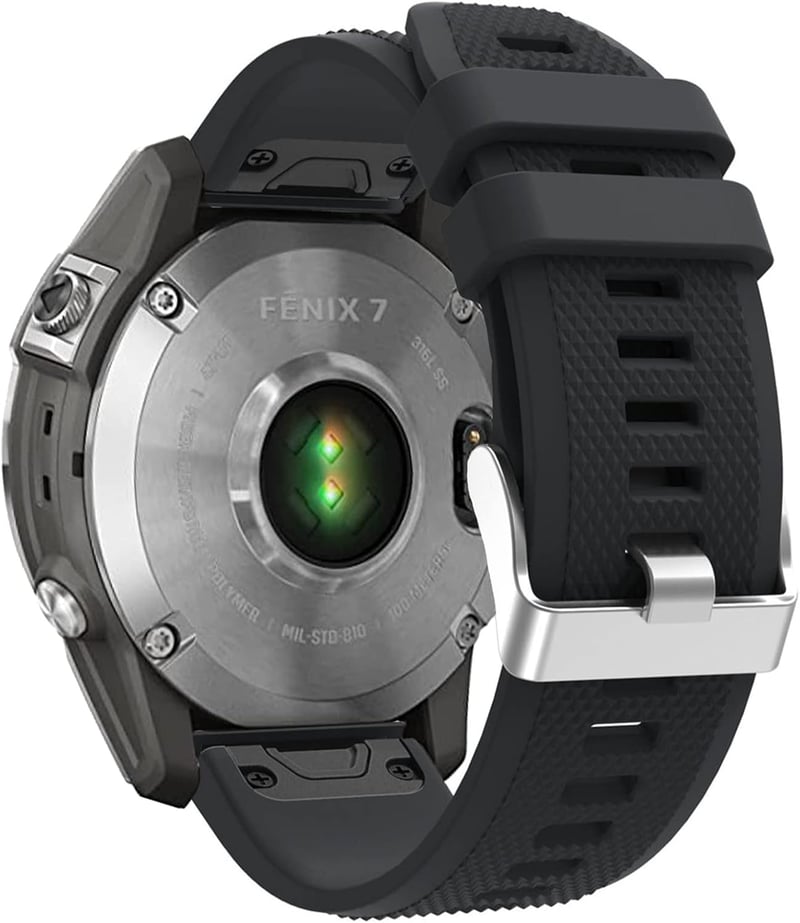 Garmin Fenix fekete szilikon óraszíj - strapabíró cserepánt