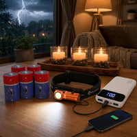 Núdzový svetelný set: 5x batéria D + čelovka + 20000mAh powerbanka + LED sviečky 1