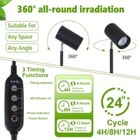 Rayofly 40W Teljes Spektrumú LED Növénylámpa - Állítható Magasságú Beltéri Növényvilágítás Időzítővel 4/8/12H, Fekete Állványos Lámpa Nagy N 5