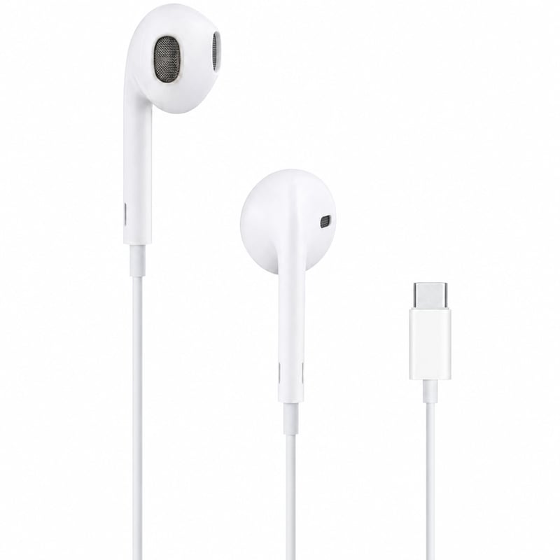 Apple EarPods slušalice s USB-C priključkom, bijele – vidljivo je da su korištene na dijelu sa zvučnikom (stanje: vidi 2. sliku)